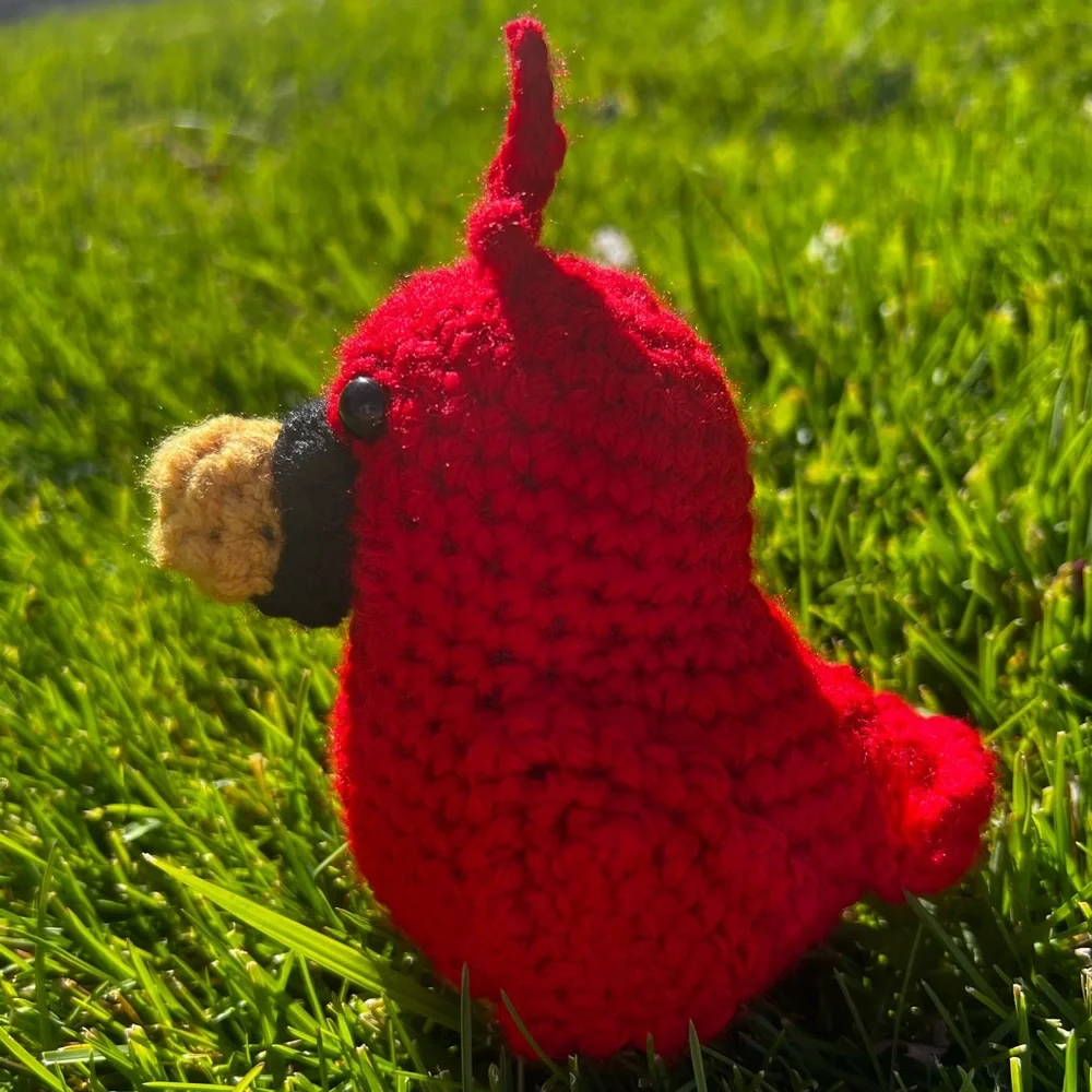 Hand Crocheted Ruby the Cardinal Stuffed Animal Plushie! - Picture 9 of 11